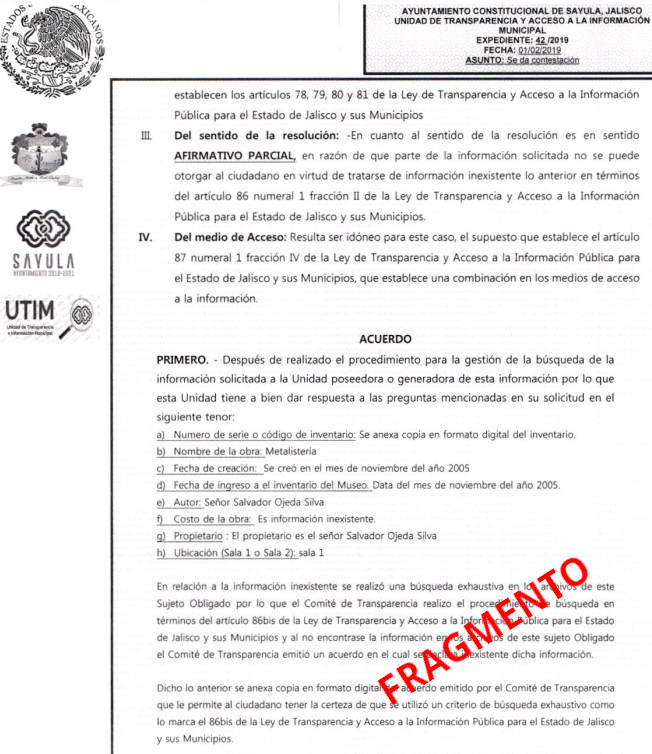 Copia de el documento con informacion al desfalco de Jose Ojeda en Sayula, Jalisco