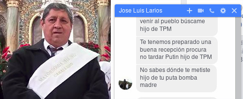 Amenazas de muerte por parte de Jose Luis Larios, Mayordomo de el Templo de Guadalupe en Sayula, Jalisco