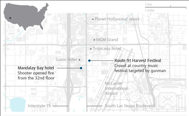 Map Las Vegas Massacre