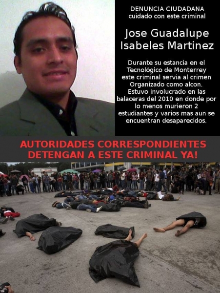 Jose Guadalupe Isabeles Martinez, uno de los alcones del narco culpables de la muerte de estudiantes