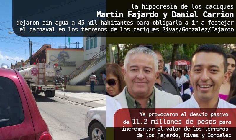 Exigen la renuncia de Daniel Carrión y Martin Fajardo por robarse el agua