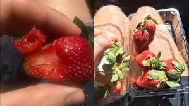 Encuentrasn agujas en fresas de Australia