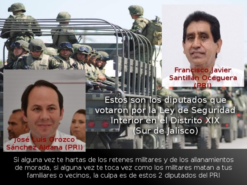José Luis Orozco Sánchez Aldana y Francisco Javier Santillán Oceguera votaron por la Ley de Segurida