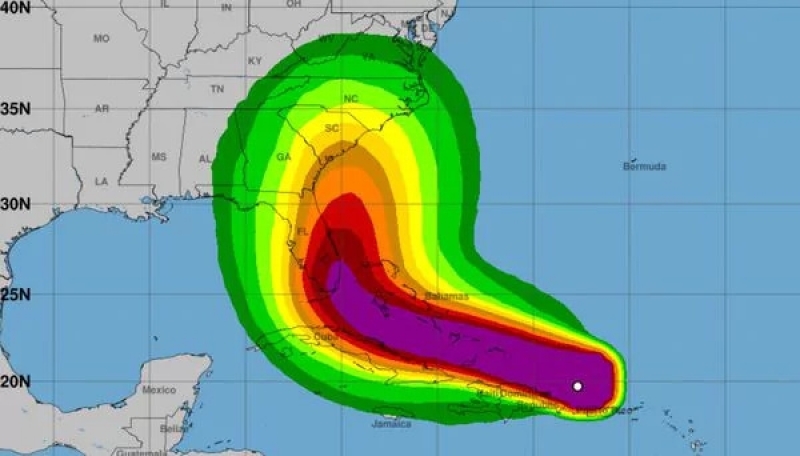 Mapa de el curso del Huracan Irma