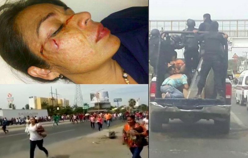 Brutal represion en Michoacan