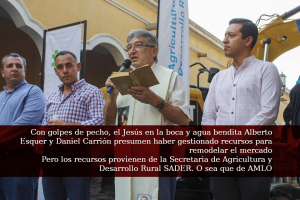 con el Jesus en la boca y bañados de agua bendita Alberto Esquer y Daniel Carrion mentian a la pobla