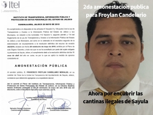 Nueva amonestación publica para Froylan Candelario Morales en Sayula