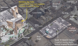 Mapa de la masacre de Las Vegas