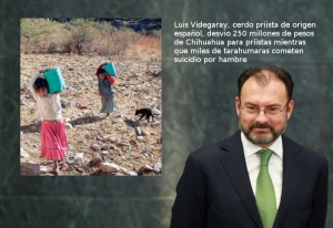 Luis Videgaray, cerdo priista de origen español, desvio 250 millones de pesos de Chihuahua para priistas mientras que miles de tarahumaras cometen suicidio por hambre