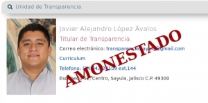 Javier Alejandro López Ávalos, Titular de la Unidad de Transparencia del Ayuntamiento de Sayula