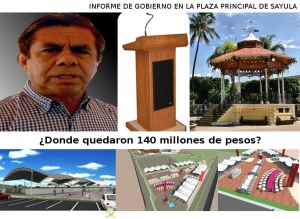 Se propone Informe de gobierno de Jorge Campos en el jardin principal de Sayula